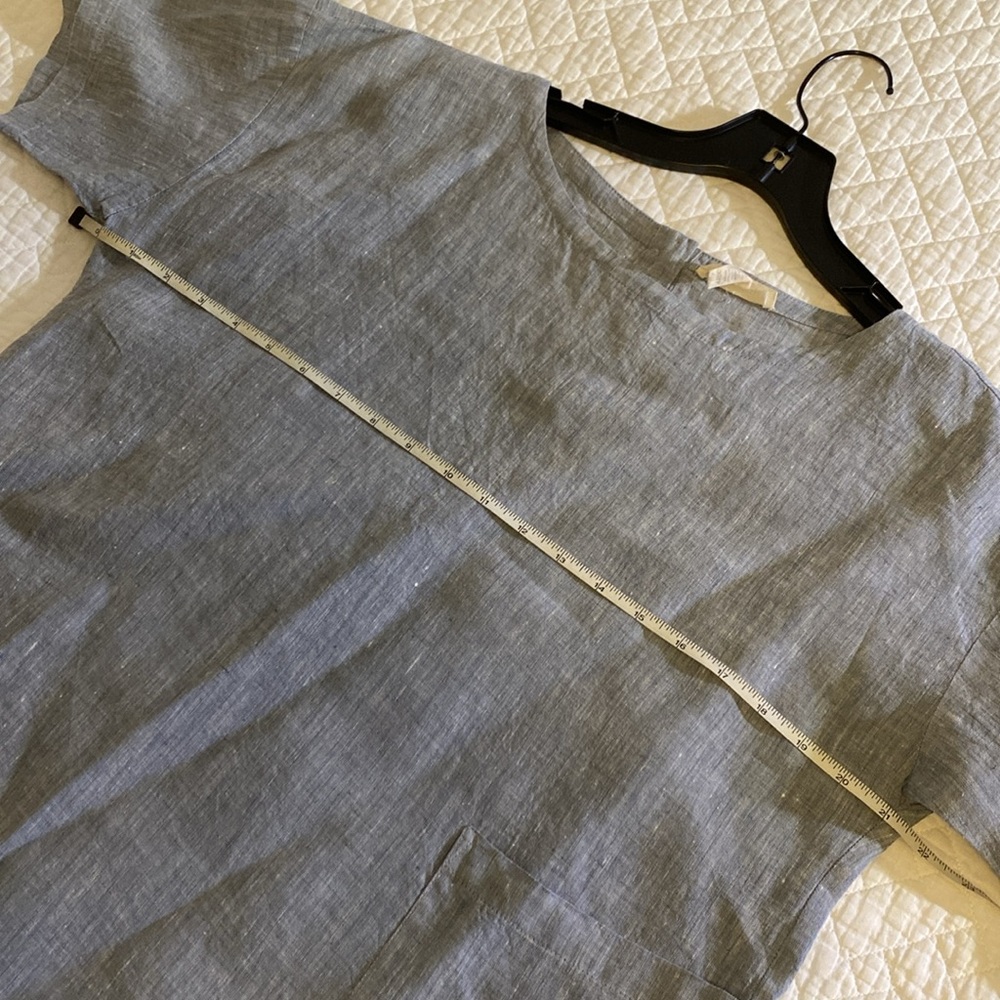 Eileen Fisher linen patch pocket organic linen boxy top XS like new - Picture 10 of 11